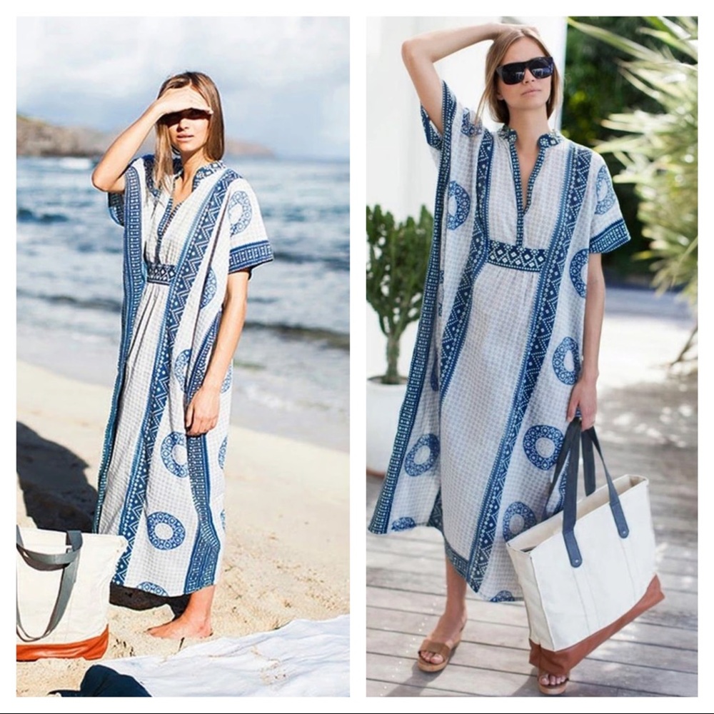 Cerulean Geometric Kaftan